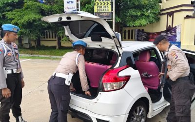 Perkuat Sispam Mako,Sipropam dan Satsamapta Polres Serang Lakukan Pemeriksaan di Gerbang Mako Polres Serang 