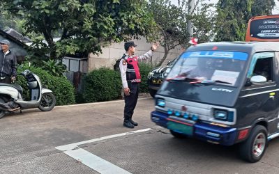 Polsek Bojong Polres Pandeglang Gelar Kegiatan Strong Point untuk Ciptakan Kamseltibcar Lantas