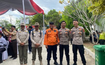 Kapolsek Tirtajaya bersama Anggota Monitoring dan Pengamanan Rangkaian Kegiatan Gebyar PATEN Kecamatan Tirtajaya 