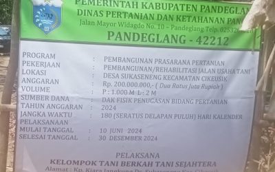 Secara Swakelola Kelompok Tani Berkah Tani Sejahtera Sukaseneng – Cikeusik Mulai Bangun JUT dari Satuan Kerja DPKP Pandeglang