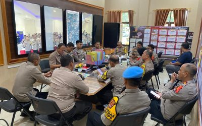 Anggota Ops Mantap Praja 2024 Polres Pandeglang Polda Banten Lakukan Analisa Dan Evaluasi (Anev) Mingguan 