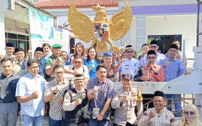 Kapolsek Panongan Polresta Tangerang Bersama Muspika Resmikan Tugu Burung Garuda Dalam Rangka Pengembangan Kampung Moderasi Beragama