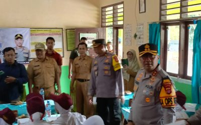 Gandeng Wartawan, Kapolres Serang Polda Banten Bagikan Ratusan Makan Gratis Sehat Di SDN Taman Ciruas