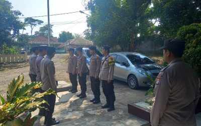 Mengawali Tugas Piket, Personil Polsek Cikulur Polres Lebak Laksanakan Serah Terima Jaga