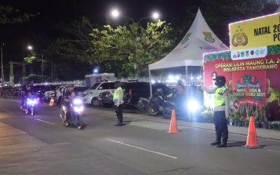 Hadirkan Rasa Aman Libur Nataru, Polwan Polresta Tangerang Polda Banten Patroli Di Titik Keramaian