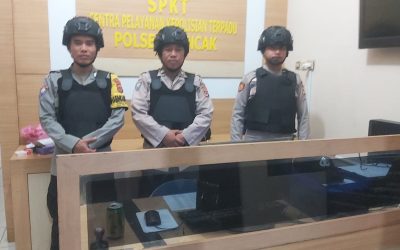 Amankan Markas Personil Polsek Mancak laksanakan Sispam Mako