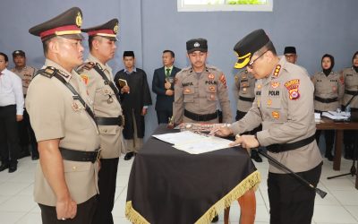 Kapolresta Tangerang Polda Banten Pimpin Serah Terima Jabatan Kabagops, Kabag SDM, Kasatpolair, Kapolsek Cisoka, Kapolsek Panongan, dan Kapolsek Mauk 