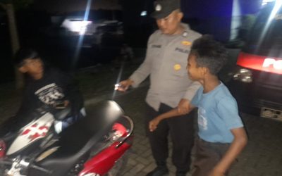 Personil Polsek Mancak laksanakan Patroli Mobile Blue Light